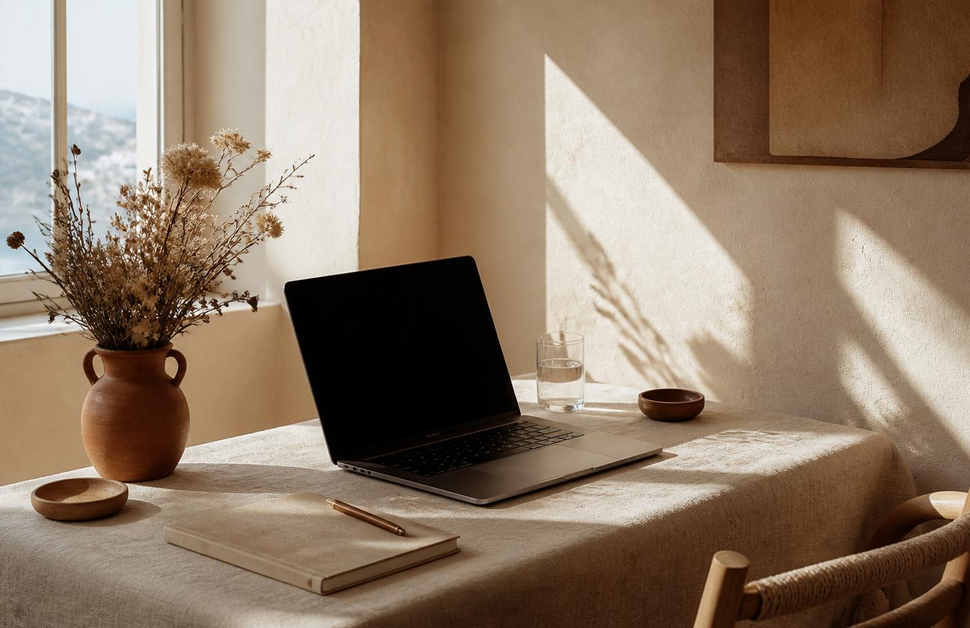 Espace de travail méditerranéen minimaliste
